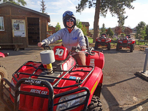 Karen Duquette ready for the ATV tour